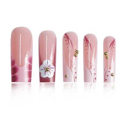 Artistic 3D Floral Press-On Nail Designs Acalora