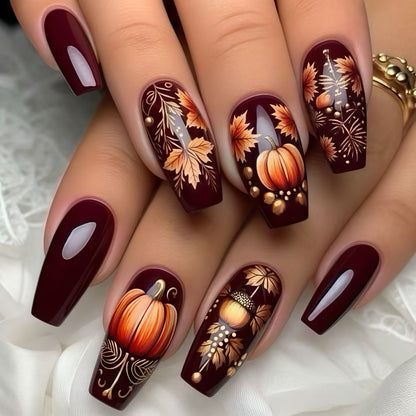 Artificial nails with autumn design Acalora