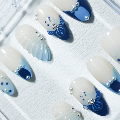 Decorative Press-On Nail Art Set with 3D Accents Acalora