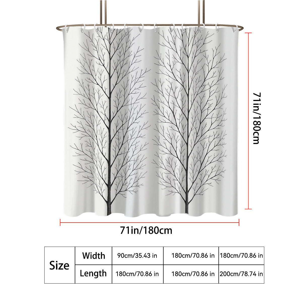 Artistic Tree Design Shower Curtain