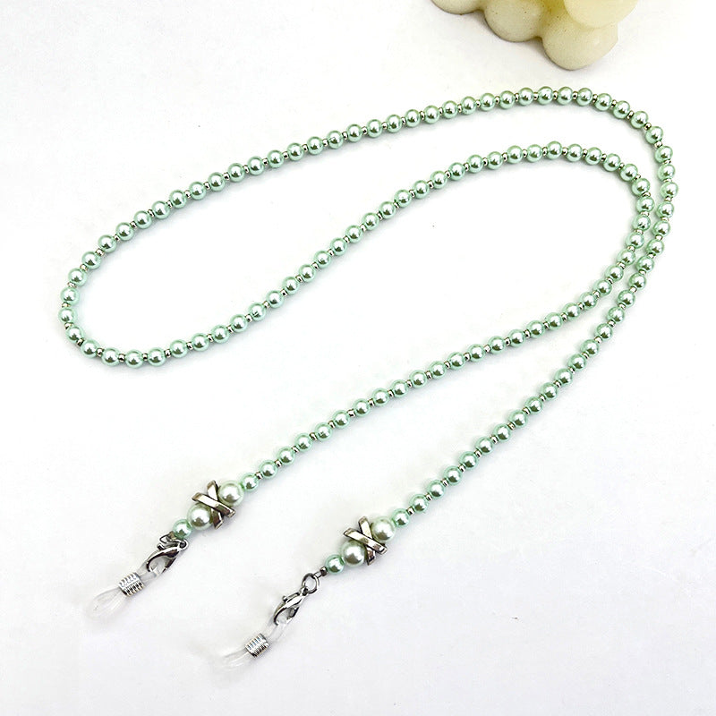 Elegant Pearl Beaded Eyewear Chain Acalora