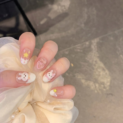 Playful Cartoon Character Nail Art Set Acalora