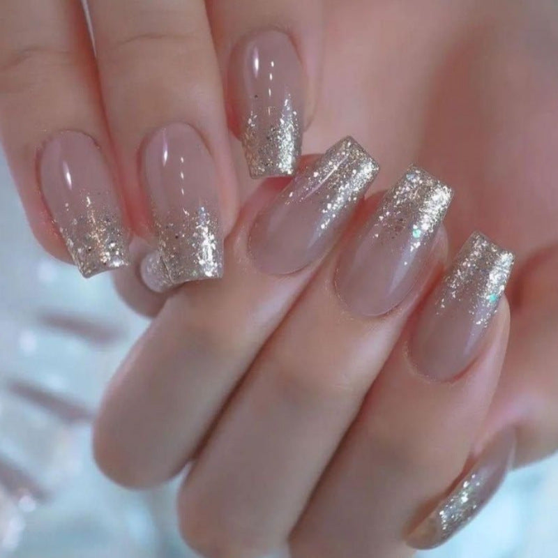 Artificial nails with glitter French tips Acalora