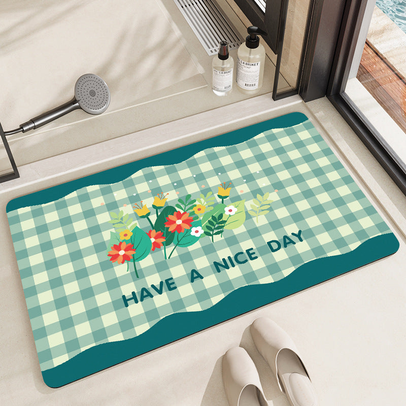 Cheerful Floral Design Indoor Area Mat Acalora