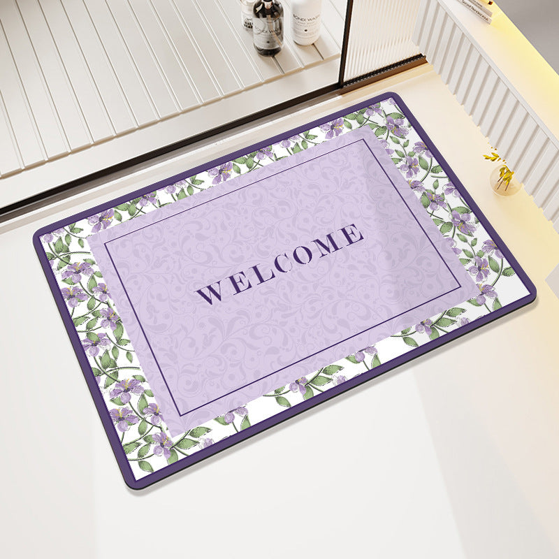 Floral Patterned Bathroom Mat Acalora