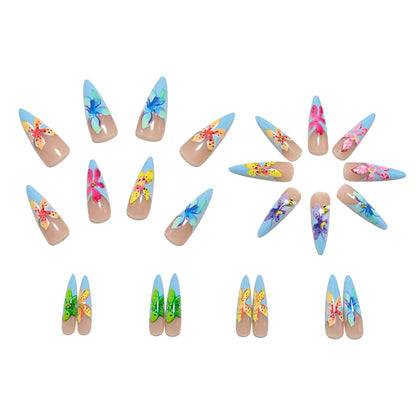 Acrylic nails with floral 3D applications Acalora