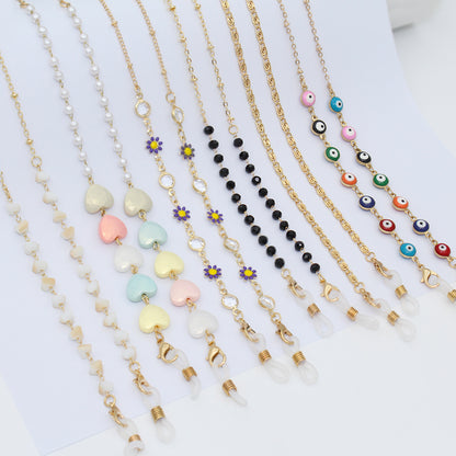 Floral Decorated Eyewear Chain Acalora