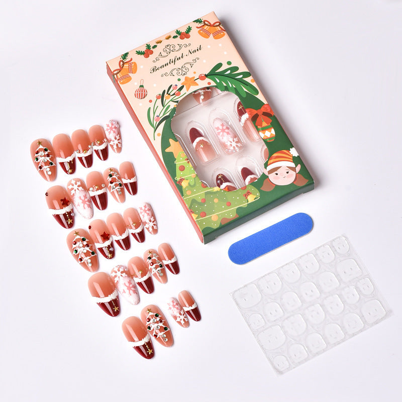 Festive artificial nails with Christmas design Acalora