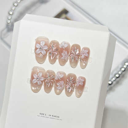 Decorative Floral Press-On Nail Art Set Acalora