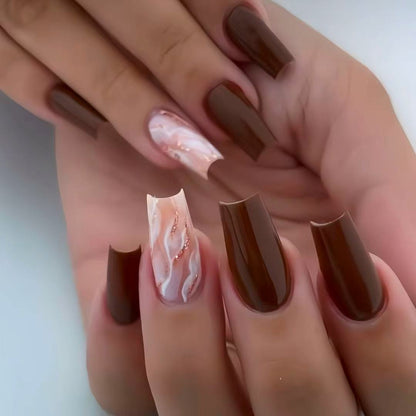 Artistic Marble Effect Press-On Nails Acalora