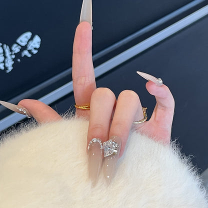 Rhinestone-Embellished Stiletto Press-On Nails Acalora