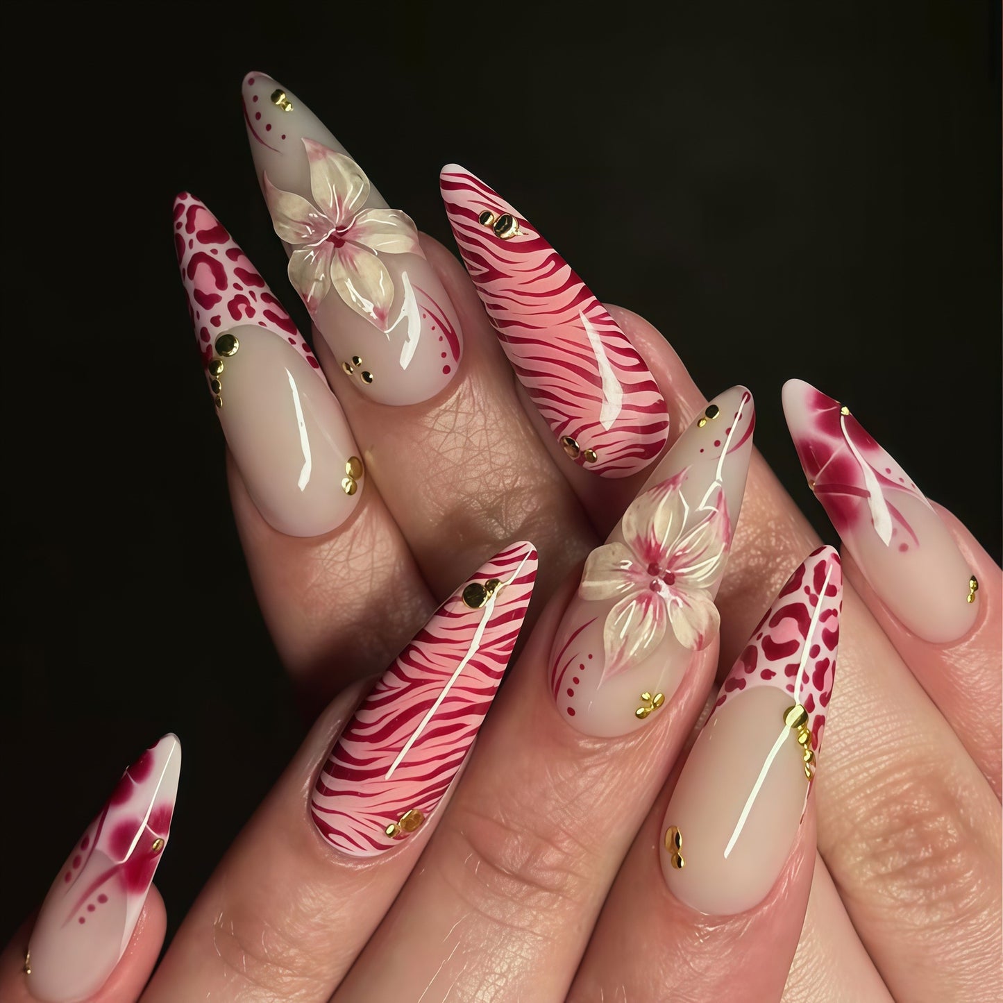 Artistic Stiletto Nail Art Acalora