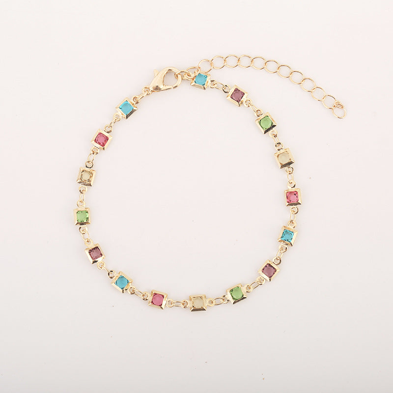 Colorful Gemstone Adjustable Bracelet Acalora