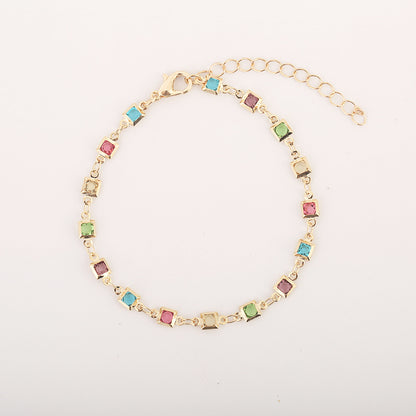 Colorful Gemstone Adjustable Bracelet Acalora