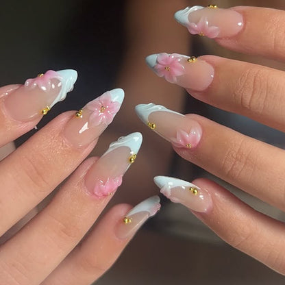 Premium Floral Press-On Nail Set Acalora