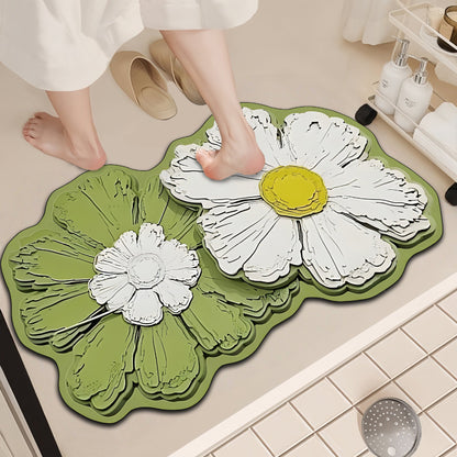Luxurious Floral Design Bath Mat