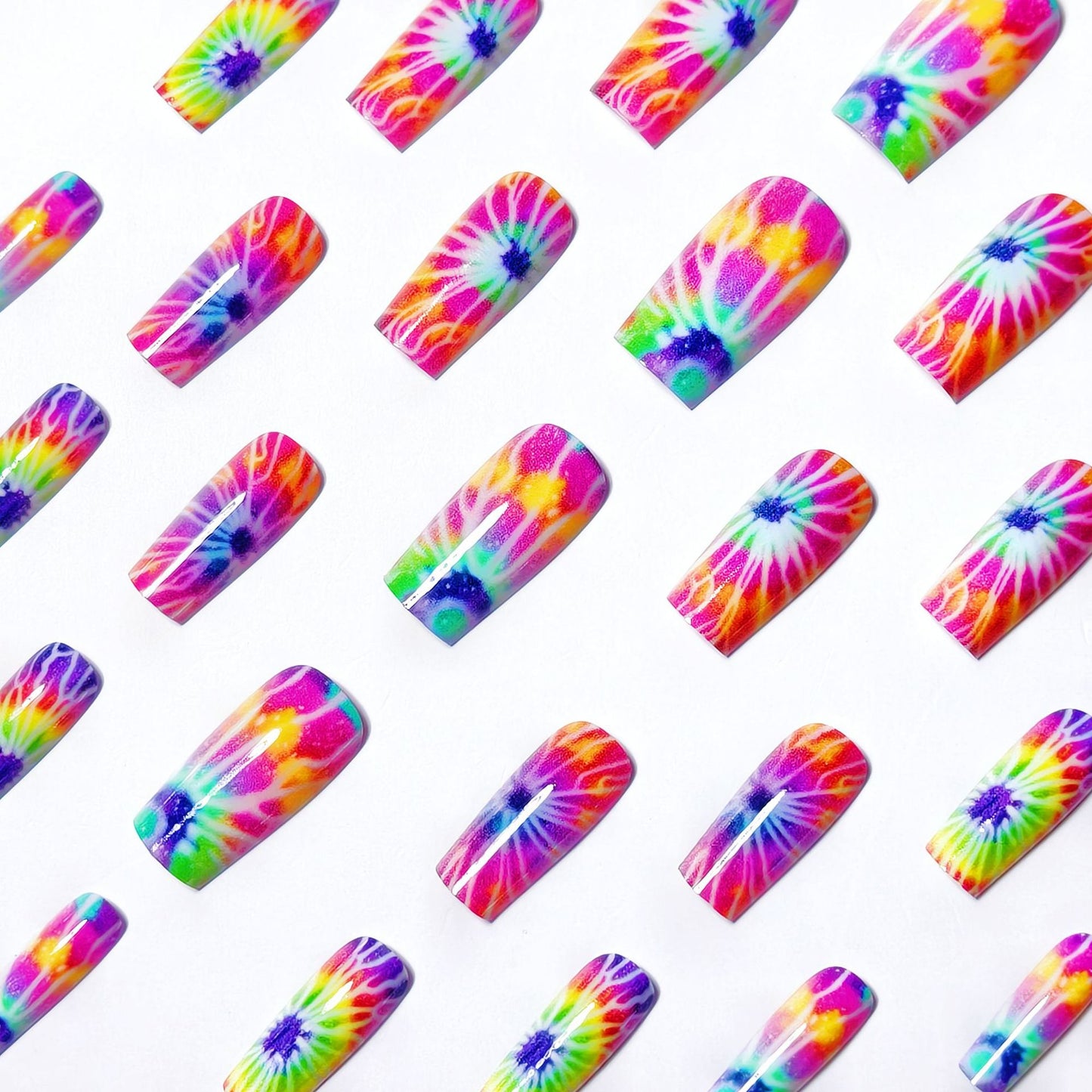 Abstract Tie-Dye Nail Art Design Acalora
