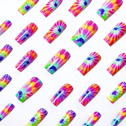 Abstract Tie-Dye Nail Art Design Acalora