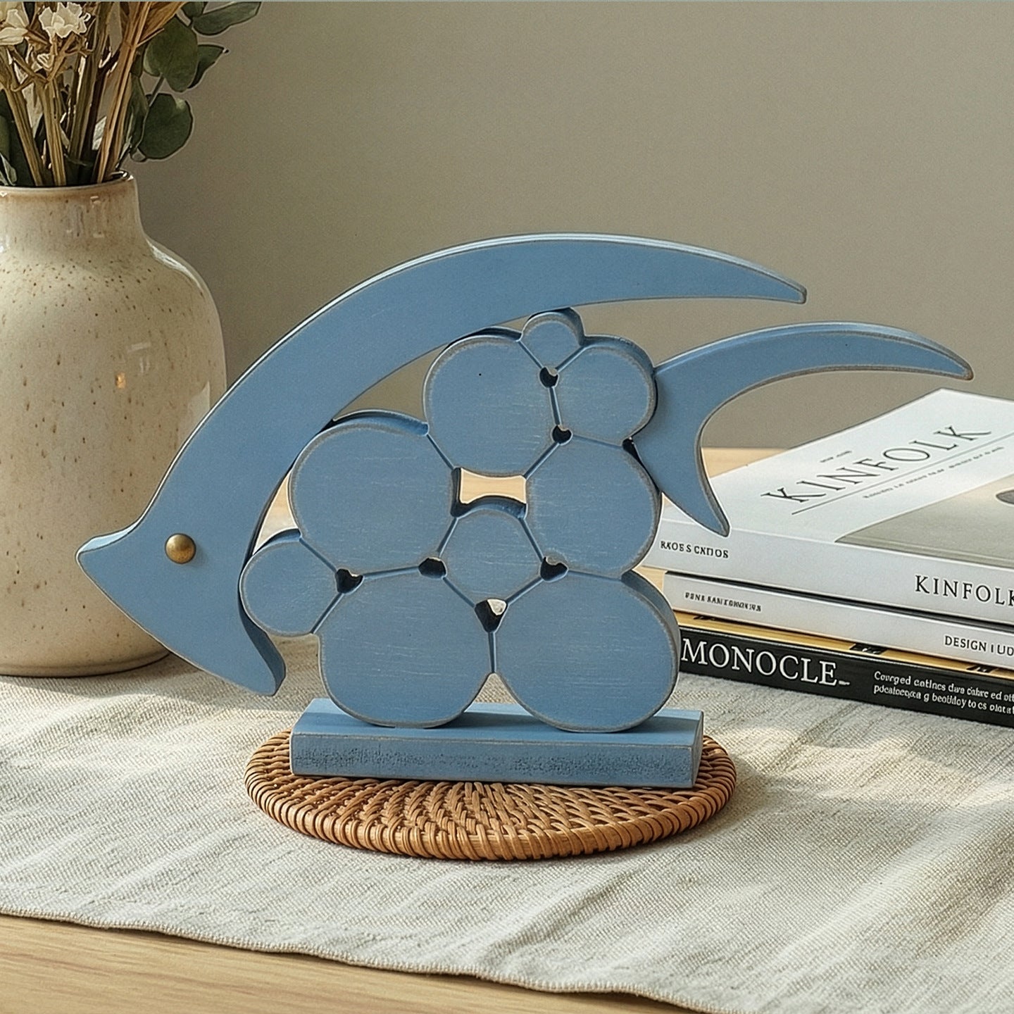 Coast Fishing Sculpture Accent
