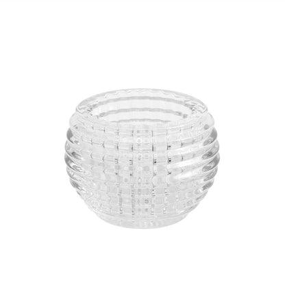 Round Ribbed Glass Votive Candle Holder for Tealights Acalora