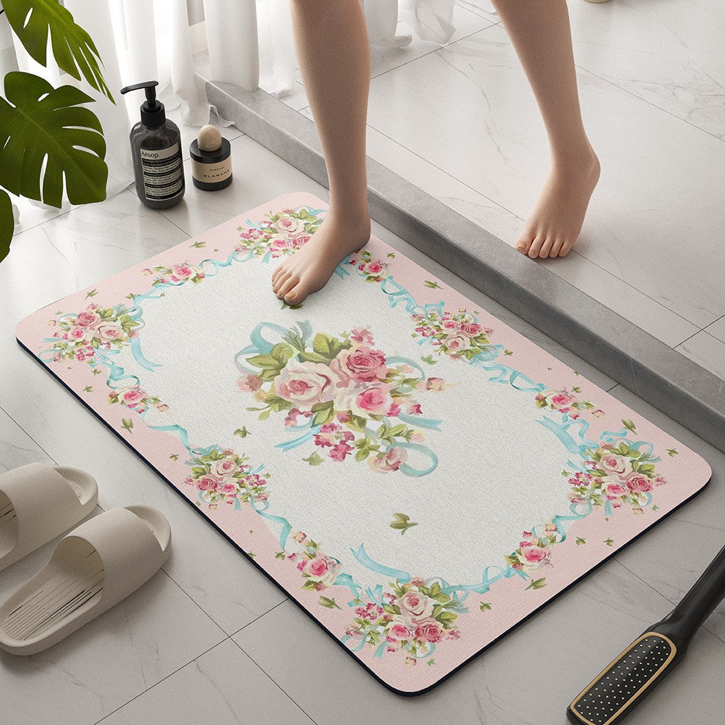 Vintage Floral Bath Mat