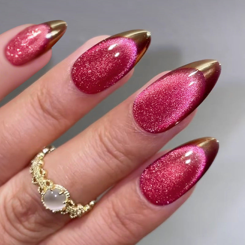 Elegant Stiletto Press-On Nail Art Set with Shimmering Gloss Finish Acalora