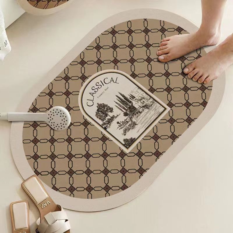 Elegant Country-Themed Bathroom Mat