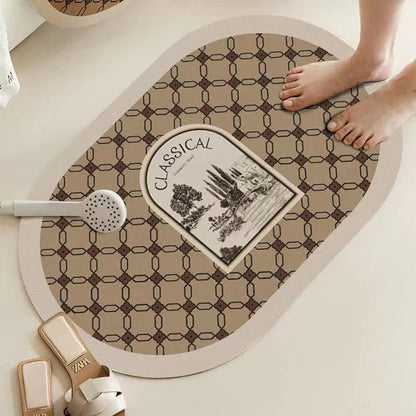 Elegant Country-Themed Bathroom Mat