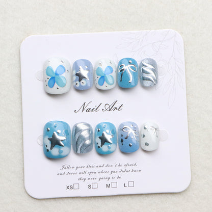 Artistic Star and Bow Press-On Nail Set Acalora