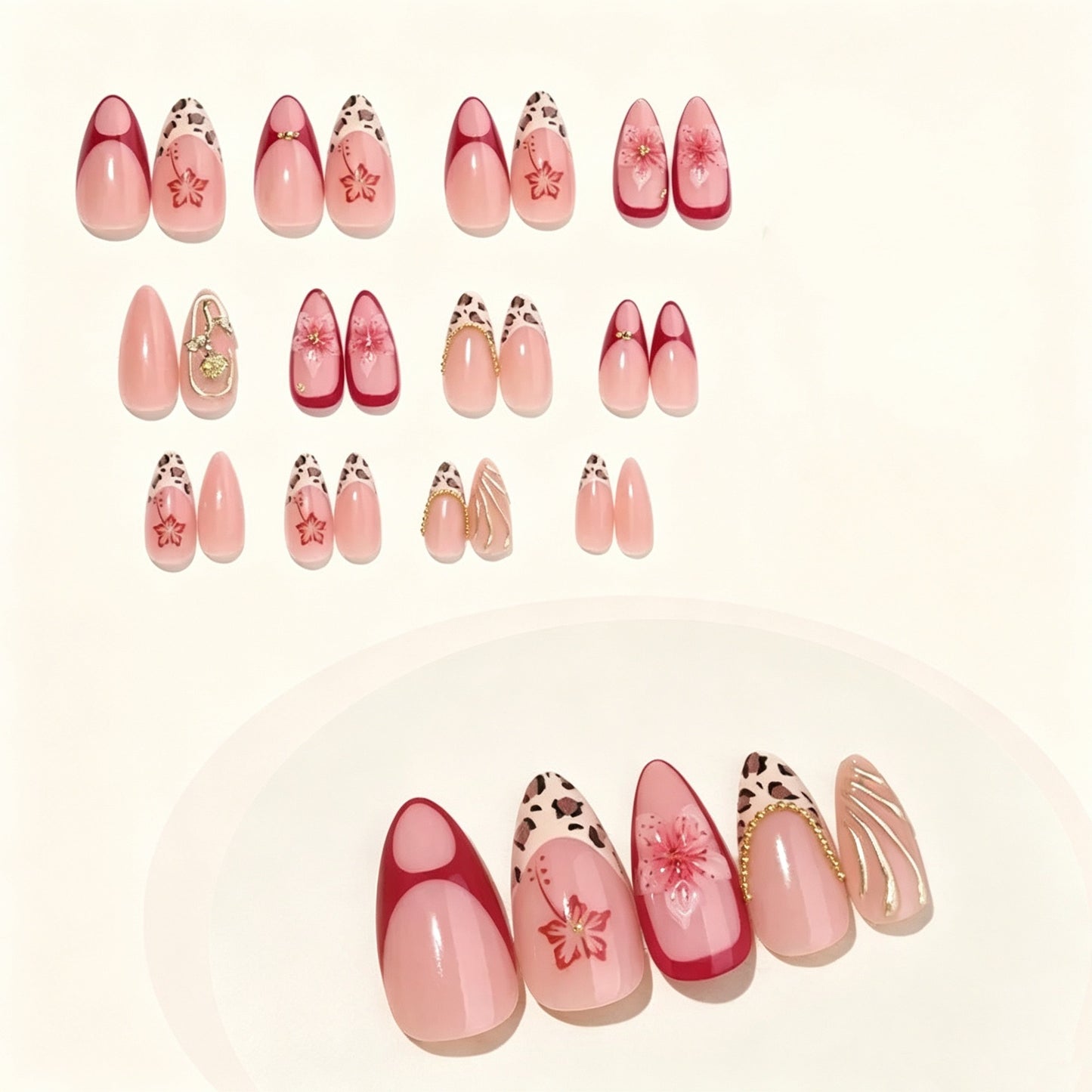 Floral Design Acrylic Nail Set Acalora