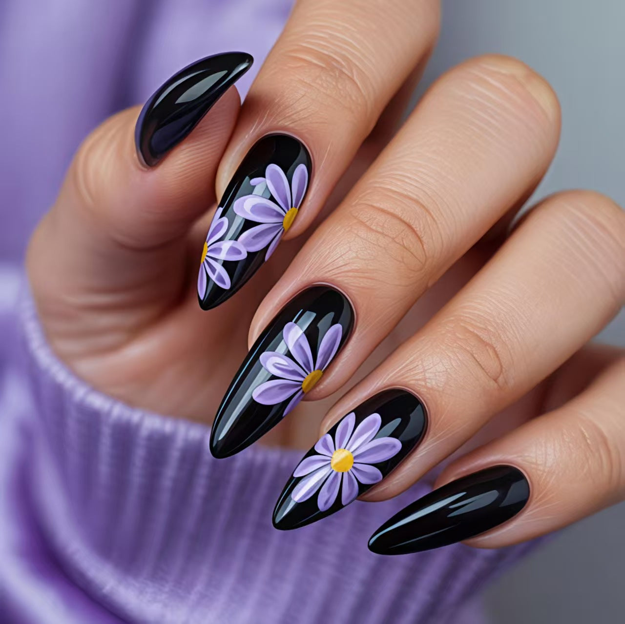 Artistic Floral Nail Art Acalora