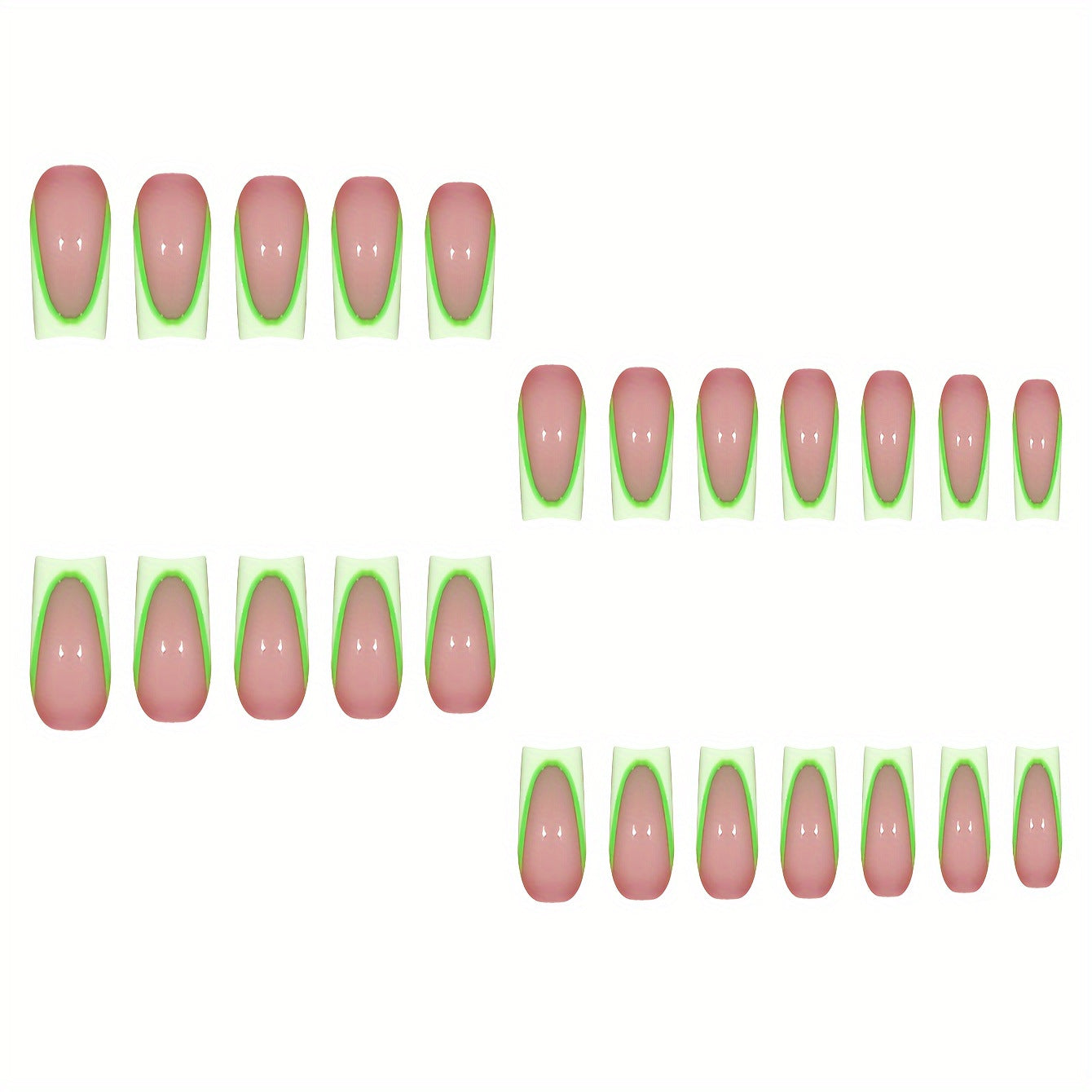 Neon French Tip Press-On Nails Acalora