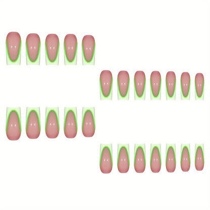 Neon French Tip Press-On Nails Acalora