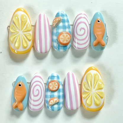 Fruit-designed artificial nails Acalora