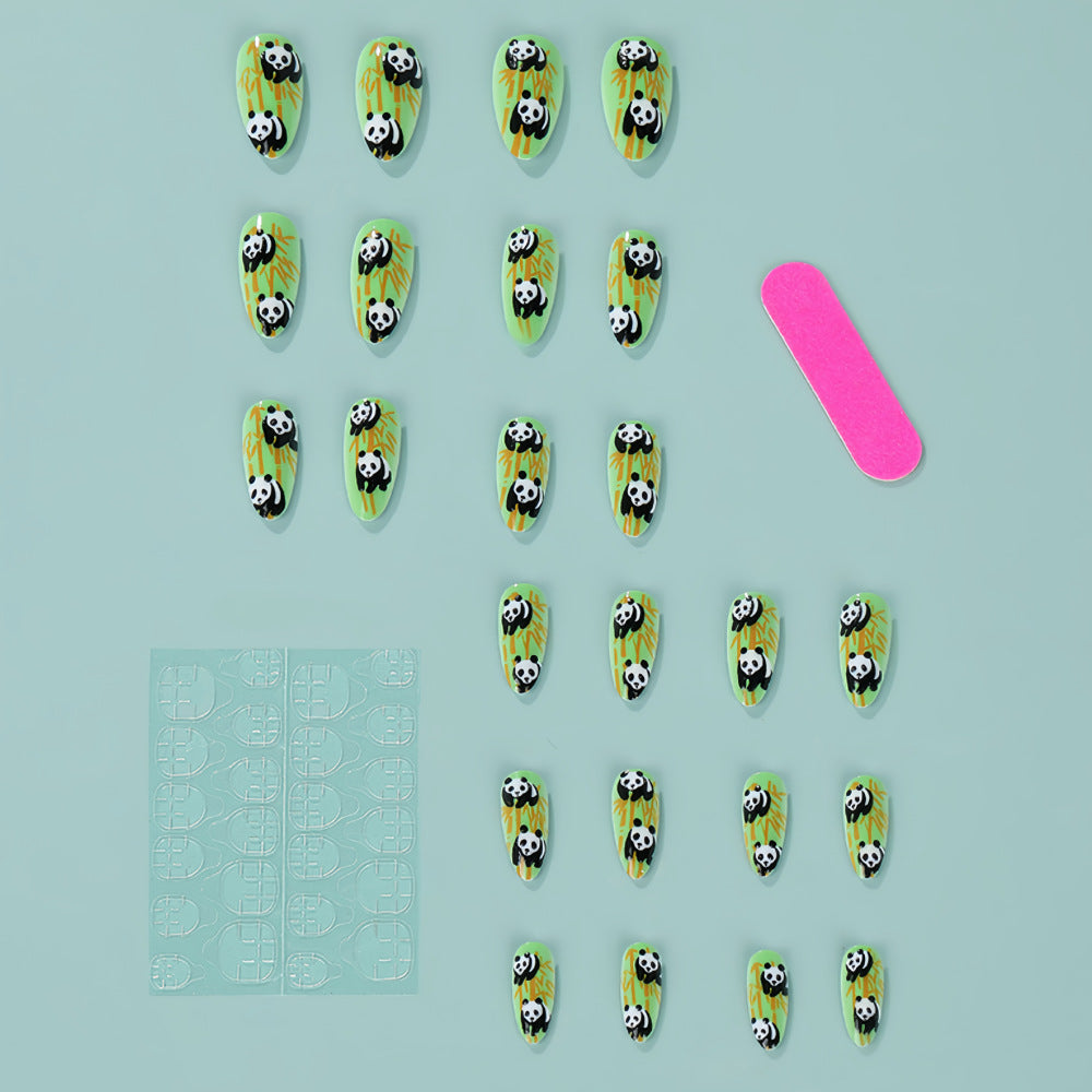 Nail art with cute panda design Acalora