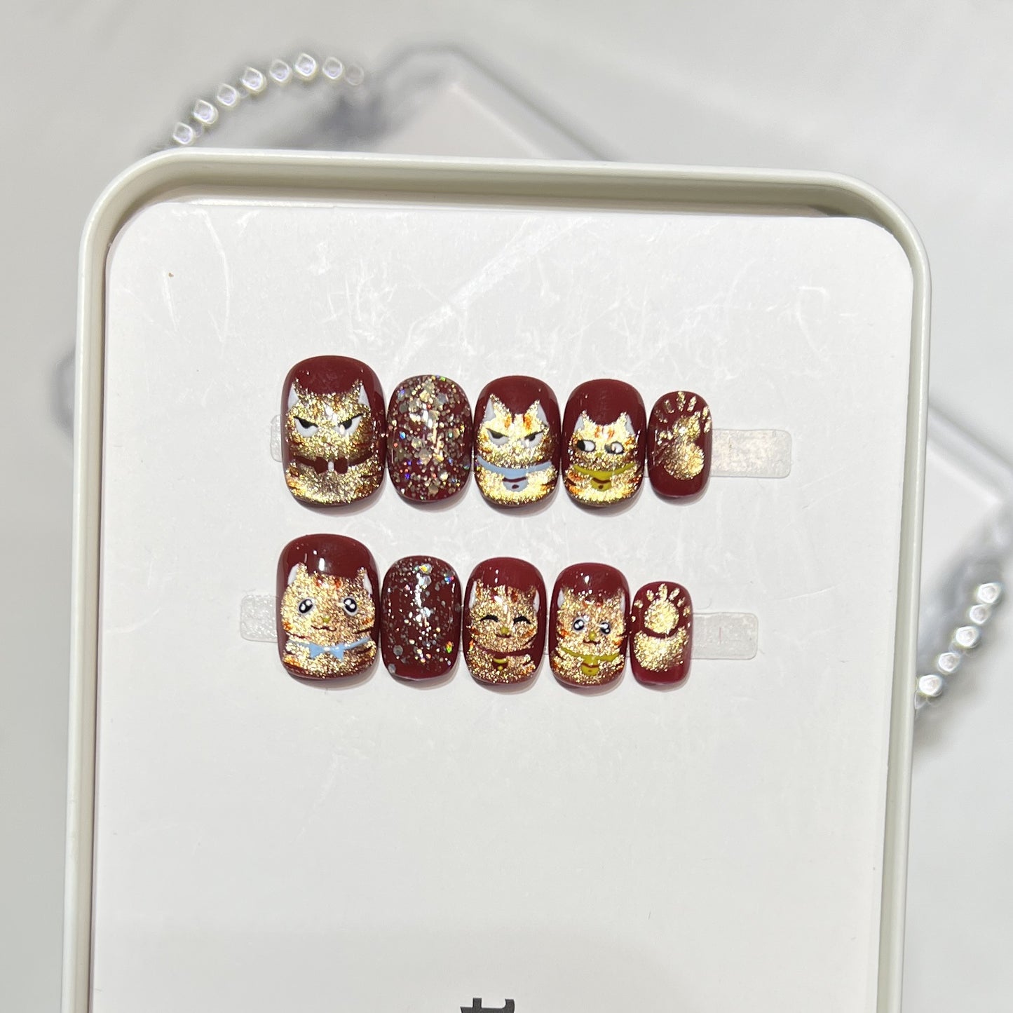 Decorative Cat-Themed Nail Art Set Acalora