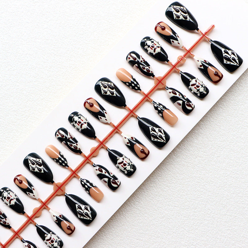 Artistic Press-On Nail Art Set with Intricate Patterns Acalora