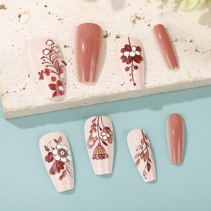 Artificial nails with filigree flower designs Acalora