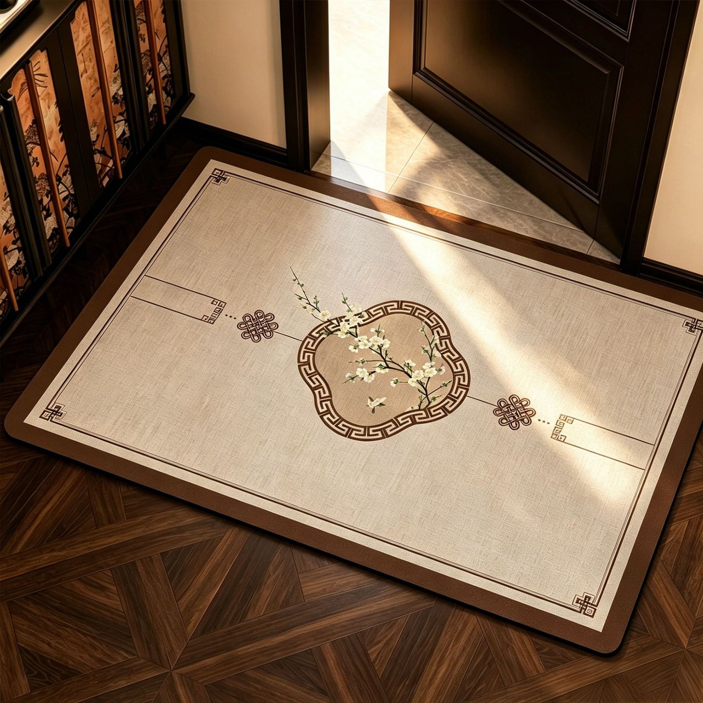 Elegant Geometric Bathroom Mat Acalora