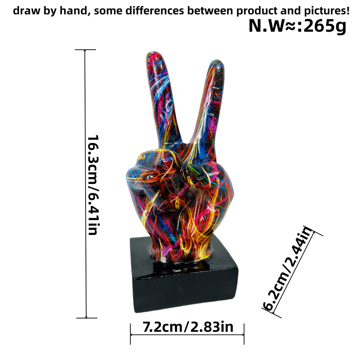 Stylish hand sculptures with colorful design Acalora