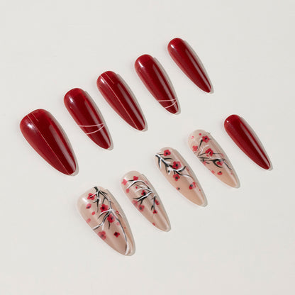Artistic Cherry Blossom Press-On Nail Set Acalora 1788157506