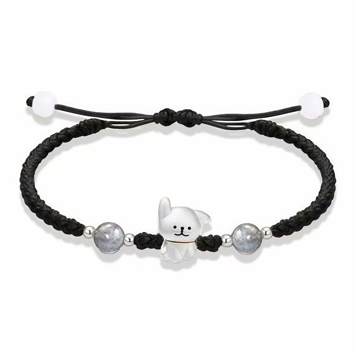 Playful Dog Charm Beaded Bracelet Acalora