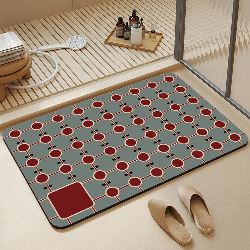 Geometric Pattern Bath Mat Acalora