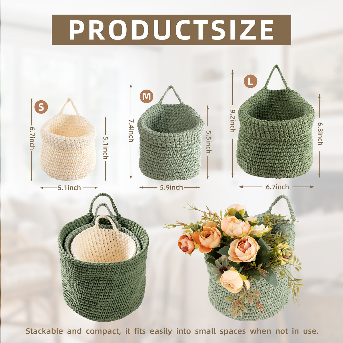 Decorative Macrame Storage Basket Acalora
