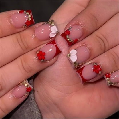 Artistic Press-On Nail Set with Premium Embellishments Acalora