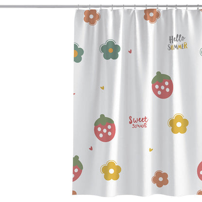 Playful Summer-Themed Shower Curtain