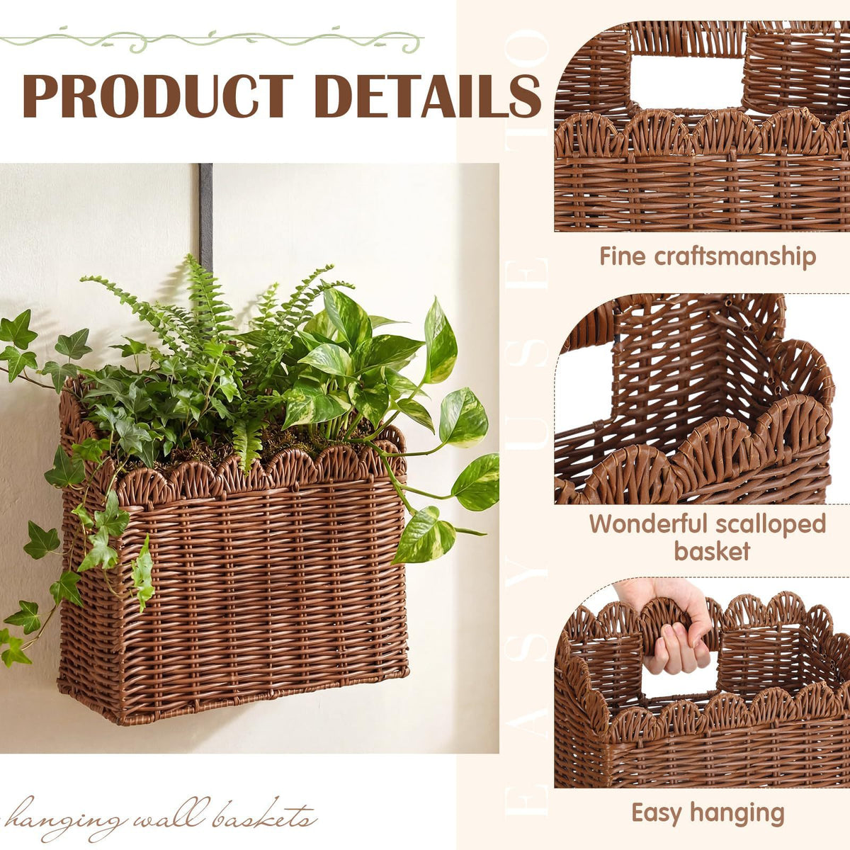 Handcrafted storage basket with curved edge Acalora