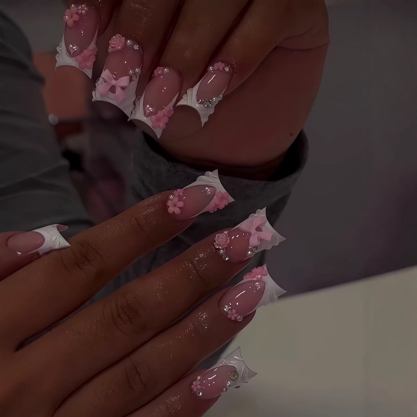 Decorative Floral Nail Art Extensions Acalora