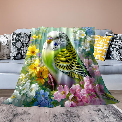 Artistic Bird Design Throw Blanket