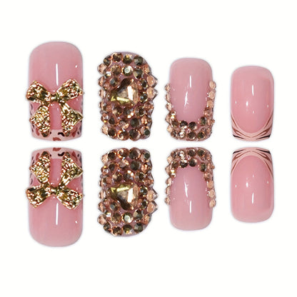 Decorative Crystal Embellished Press-On Nails Acalora